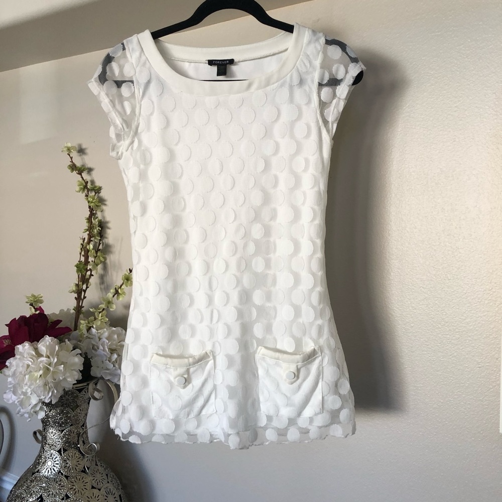 White polka dots blouse